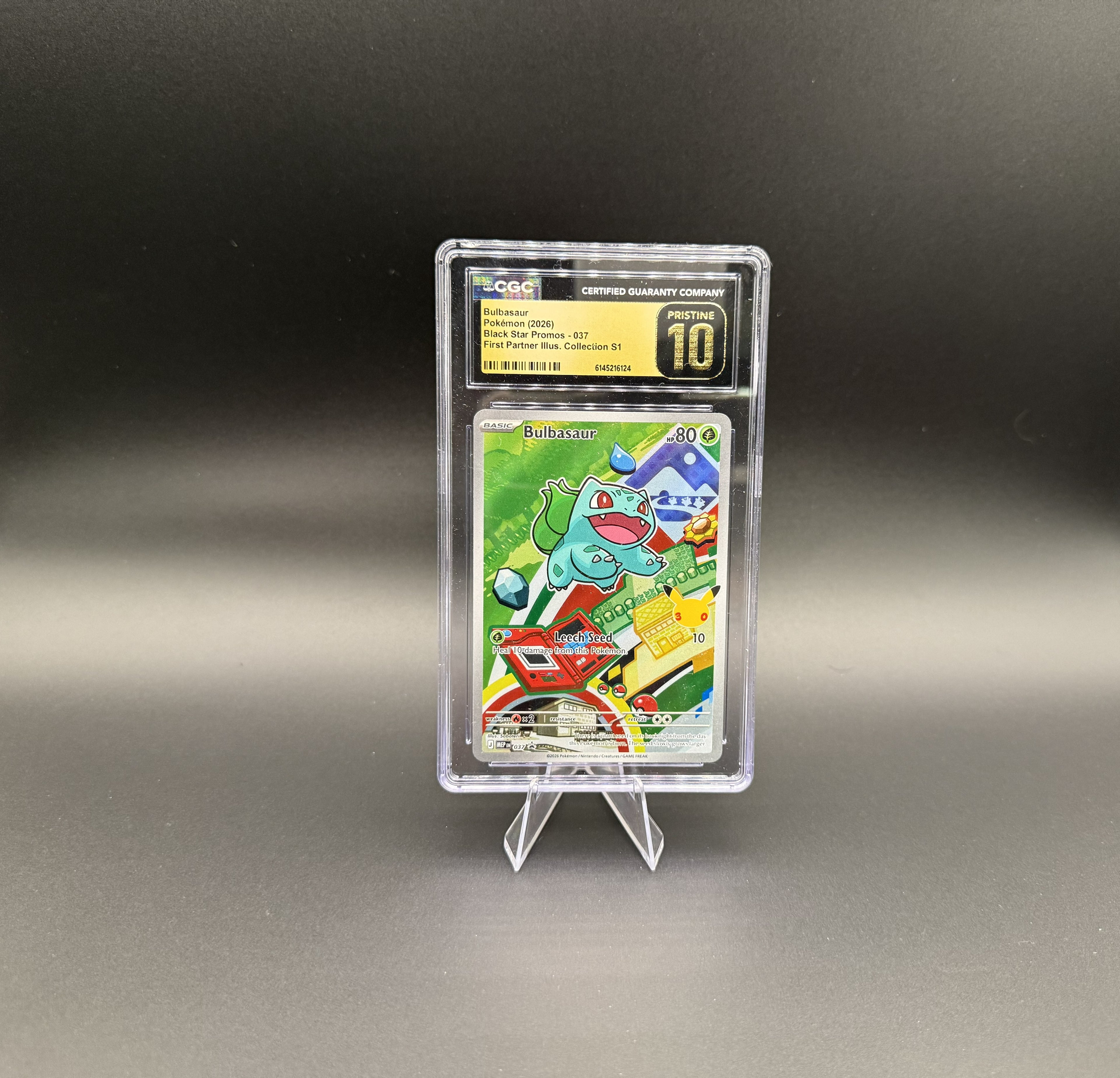 Bulbasaur - First Partner - Black Start Promo 037 - CGC Pristine 10