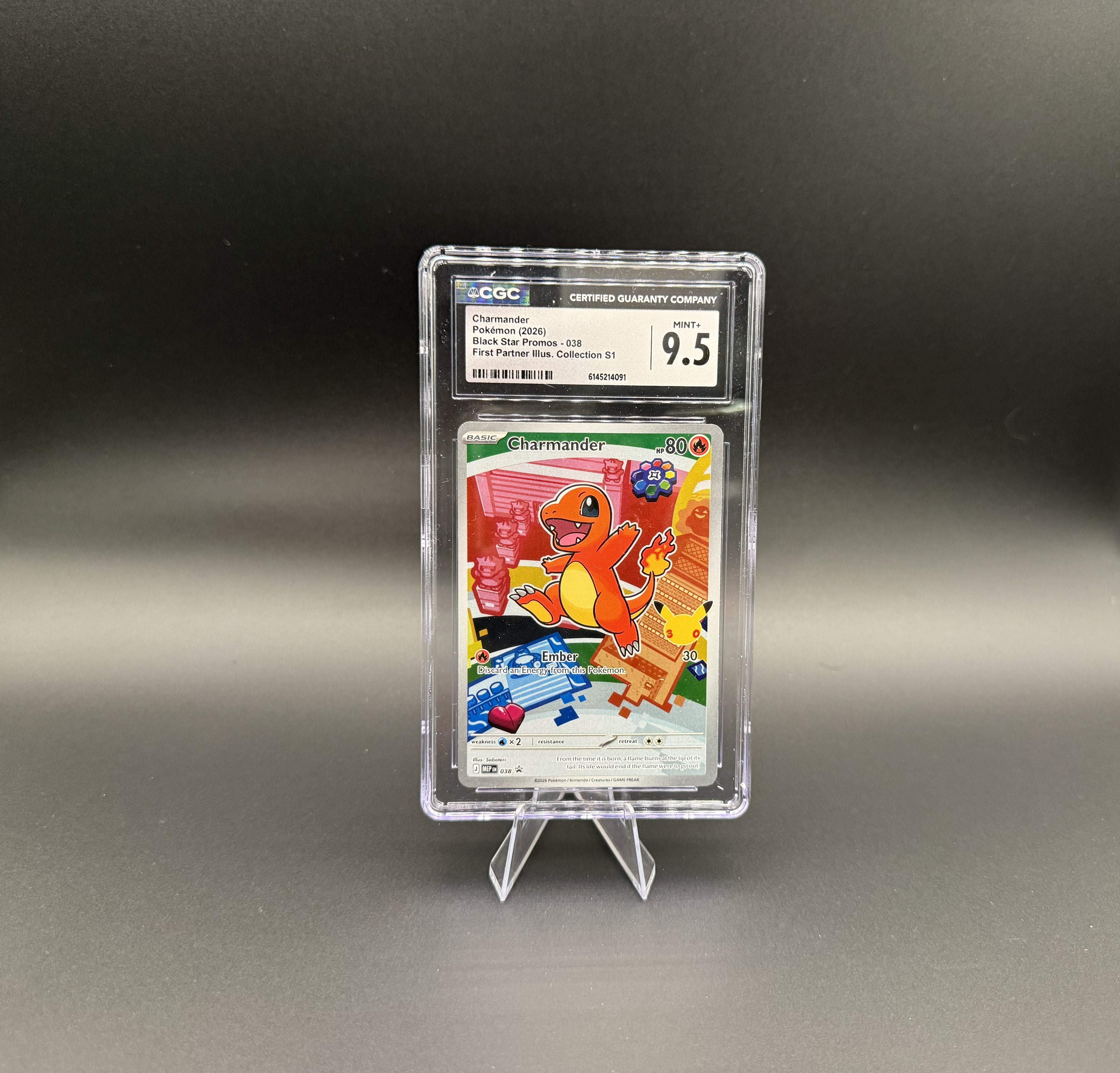 Charmander - First Partner - Black Start Promo 038 - CGC  9.5
