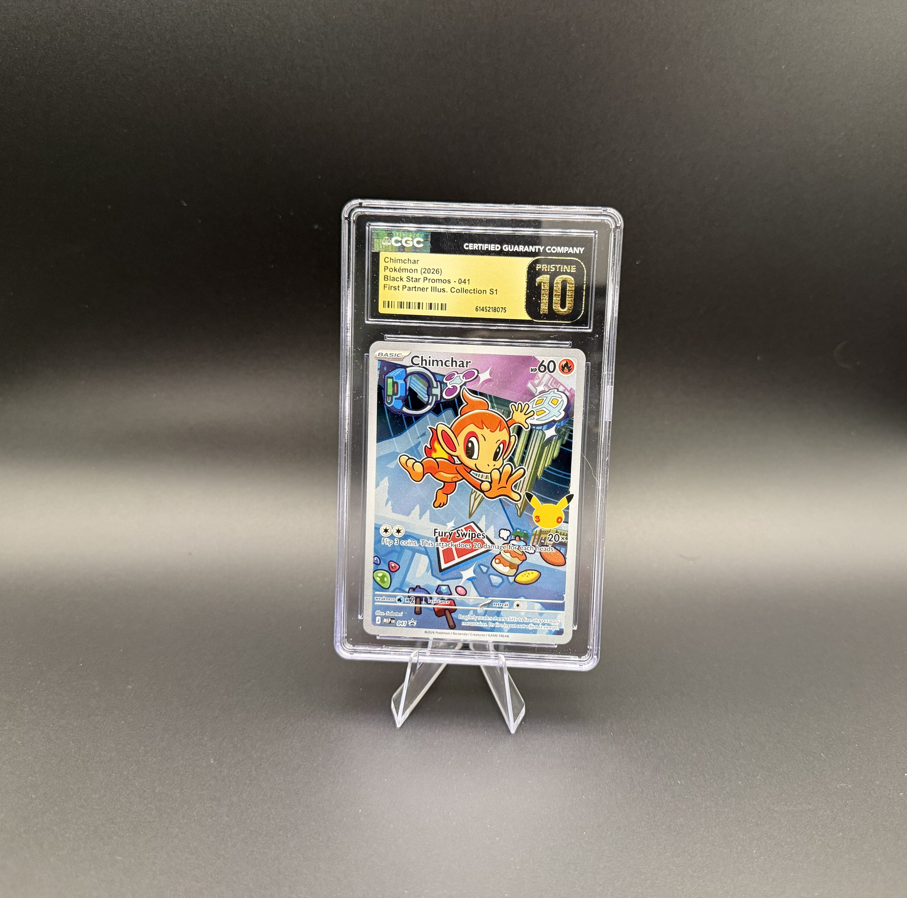 Chimchar - First Partner - Black Start Promo 041 - CGC  Pristine 10
