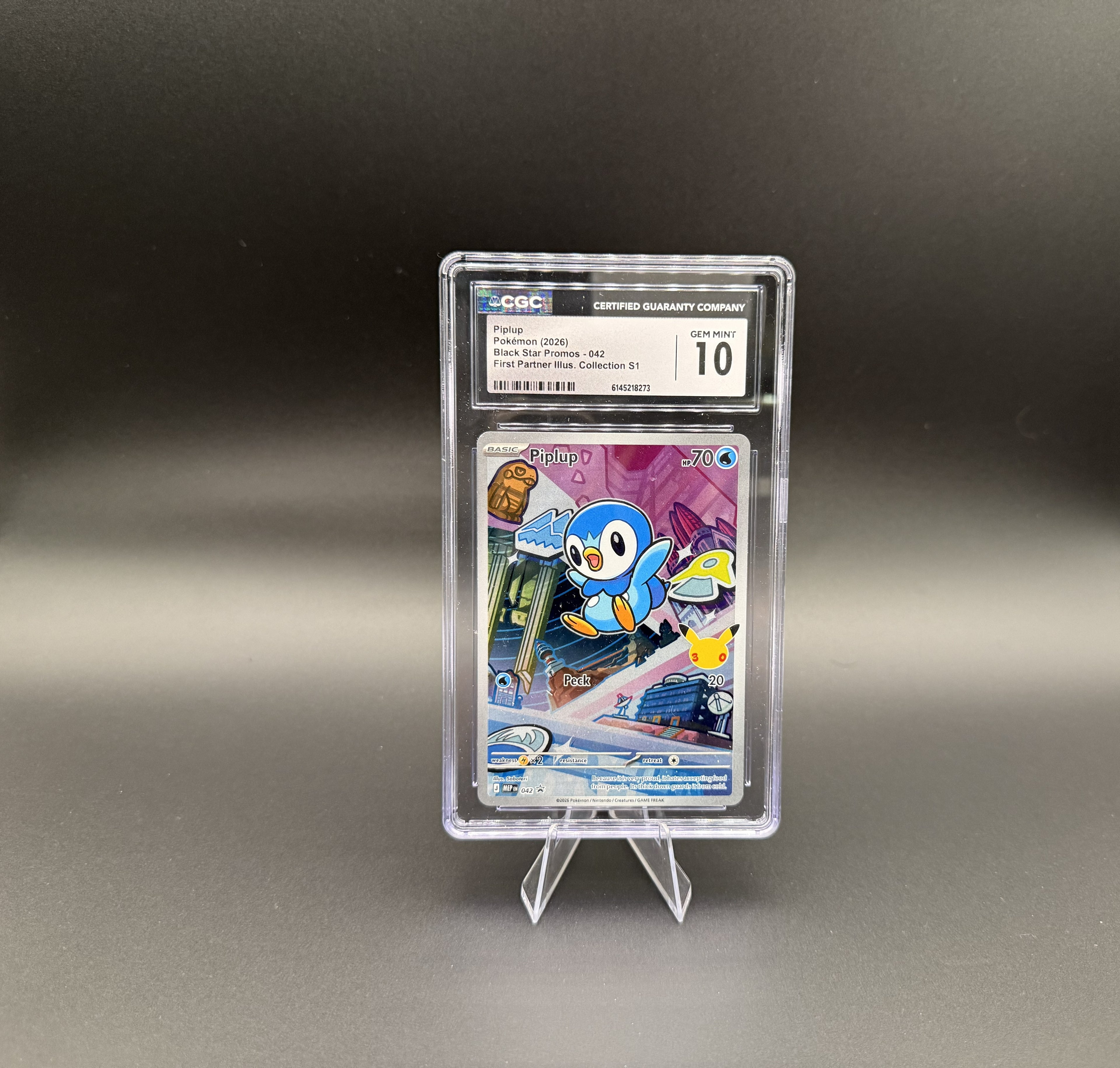 Piplup - First Partner - Black Start Promo 042 - CGC  10