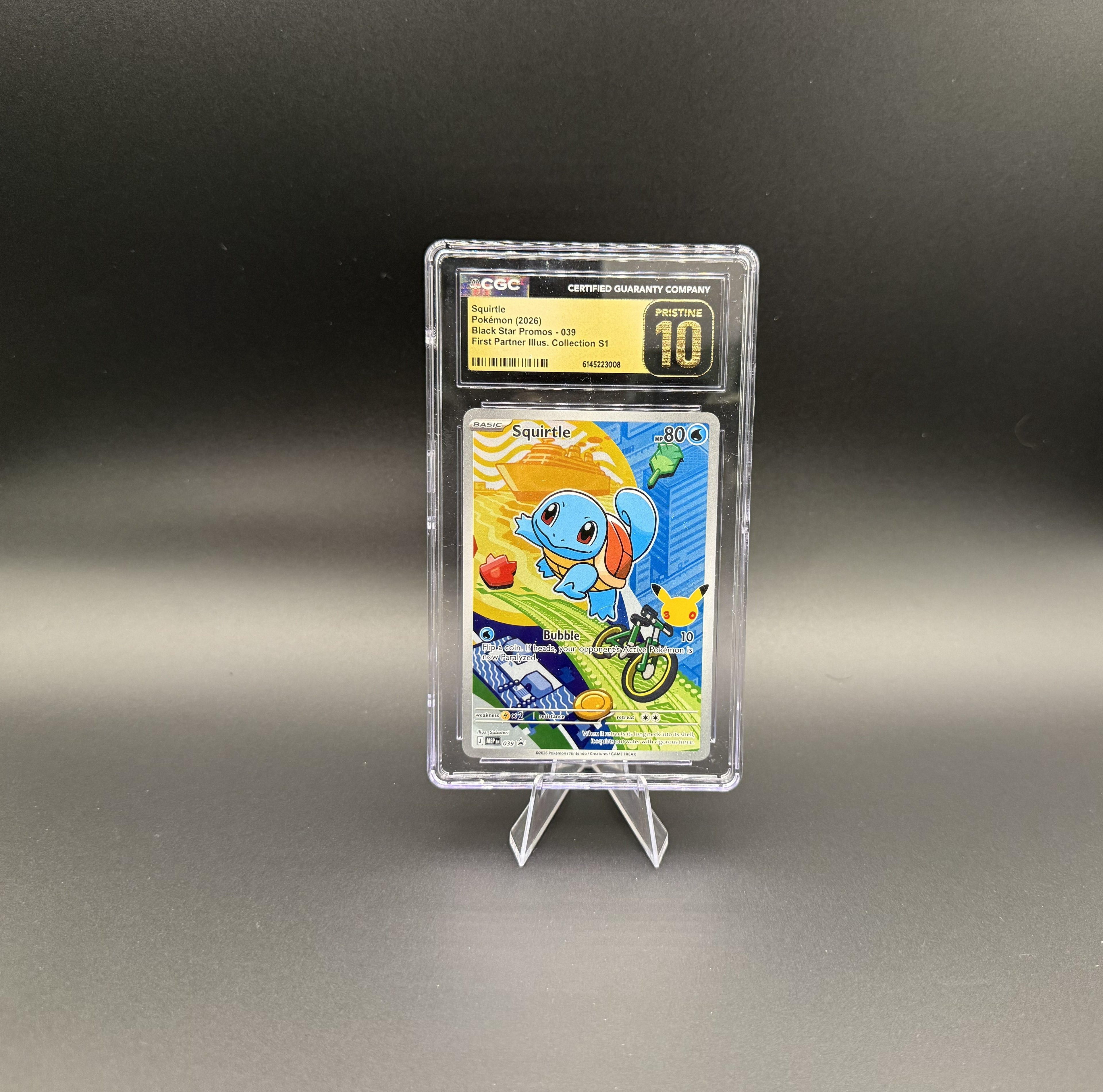 Squirtle - First Partner - Black Start Promo 039 - CGC Pristine 10